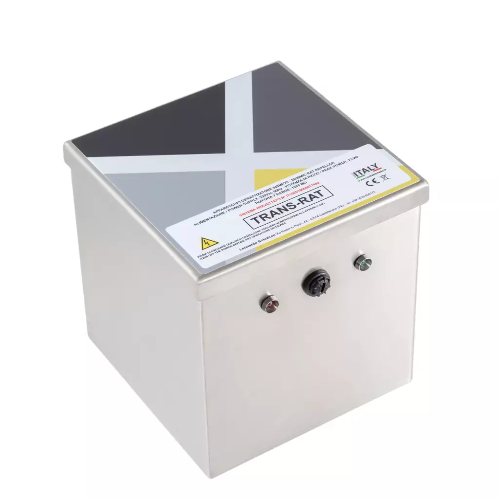 Apparecchio derattizzatore sismico Trans Rat in acciaio inox
